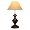 Astrid off-white cotton Table lamp with Iron Base