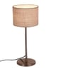 Landry White Natural Fiber Shade Table Lamp with Steel Steel Base
