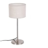 Landry White Natural Fiber Shade Table Lamp with Steel Steel Base