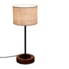 Everest White Natural Fiber Shade Table Lamp with Natural Wood & Iron Base