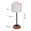 Everest White Natural Fiber Shade Table Lamp with Natural Wood & Iron Base