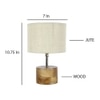 Coralie White Natural Fiber Shade Table Lamp with Natural Wooden Base