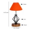 Aylin Orange cotton Table lamp with Wood & Iron Base
