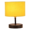 Zadie Yellow Fabric Shade Table Lamp with Black Iron Base