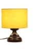 Harleen Yellow Fabric Shade Table Lamp with Black Iron Base
