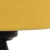 Harleen Yellow Fabric Shade Table Lamp with Black Iron Base