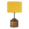 Djuna Yellow Fabric Shade Table Lamp with Natural Wooden Base
