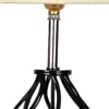 Nyla off-white cotton Table lamp with Wood & Iron Base