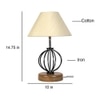 Lennon off-white cotton Table lamp with Wood & Iron Base
