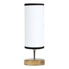 Ashley Wood Table lamp with Multicolor cotton Shade