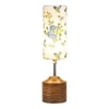 Reese Wood Table lamp with Multicolor cotton Shade