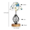 Vivienne Multicolor cotton Table lamp with Wood & Iron Base