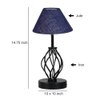 Charlee Blue Jute Table lamp with Iron Base