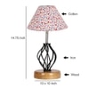 Brooklynn Multicolor cotton Table lamp with Wood & Iron Base