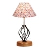 Brooklynn Multicolor cotton Table lamp with Wood & Iron Base