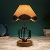Lexi Vintage Multicolor Shade Table lamp with Wood & Iron Base