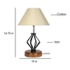 Kira off-white cotton Table lamp with Wood & Iron Base