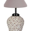 Bianca Grey cotton Glass Table lamp with Iron Base