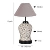 Bianca Grey cotton Glass Table lamp with Iron Base