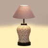 Bianca Grey cotton Glass Table lamp with Iron Base