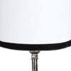Sinclair white & black cotton table lamp with brown wood base