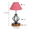 Elianna Pink Jute Table lamp with Wood & Iron Base