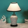 Helen Multicolor cotton Glass Table lamp with Iron Base