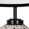 Helen Multicolor cotton Glass Table lamp with Iron Base