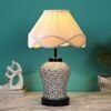 Carmen Vintage off-white Glass Shade Table lamp with Iron Base