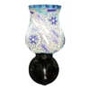 Barney Antique Metal Peacock Wall Lamp with Multicolor Mosaic Glass