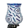 Barney Antique Metal Peacock Wall Lamp with Multicolor Mosaic Glass