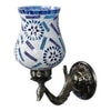 Barney Antique Metal Peacock Wall Lamp with Multicolor Mosaic Glass