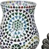 Inis Antique Metal Double Wall Mounted Lamp with Multicolor Mosaic Glass