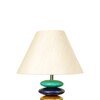 Cleveland Beige Cotton Shade Table Lamp with Solid Wood Base