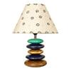 York Beige Cotton Shade Table Lamp with Solid Wood Base