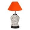Serena Orange cotton Glass Table lamp with Iron Base
