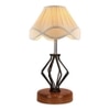 Jessica Vintage off-white Shade Table lamp with Wood & Iron Base