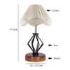 Jessica Vintage off-white Shade Table lamp with Wood & Iron Base