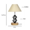 Lilith off-white cotton Table lamp with Wood & Iron Base
