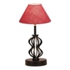 Izabella Pink Jute Table lamp with Iron Base