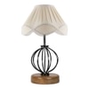 Kendall Vintage off-white Shade Table lamp with Wood & Iron Base