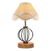 Kendall Vintage off-white Shade Table lamp with Wood & Iron Base