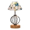 Aniyah Multicolor cotton Table lamp with Wood & Iron Base