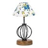 Aniyah Multicolor cotton Table lamp with Wood & Iron Base