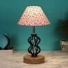 Amina Multicolor cotton Table lamp with Wood & Iron Base