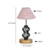 Amina Multicolor cotton Table lamp with Wood & Iron Base