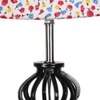 Amina Multicolor cotton Table lamp with Wood & Iron Base