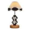 Brynn Vintage Multicolor Shade Table lamp with Wood & Iron Base