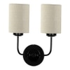 Colton Dual White Jute Wall mounted Lamp Iron Base(KV35)