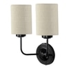 Colton Dual White Jute Wall mounted Lamp Iron Base(KV35)